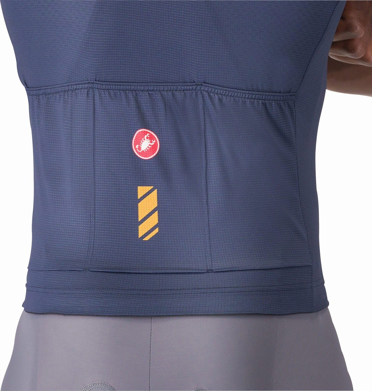 Castelli Unlimited Entrata 3 Short Sleeve Mens Cycling Jersey - Blue Hypoallergenic Inner Lining Denim