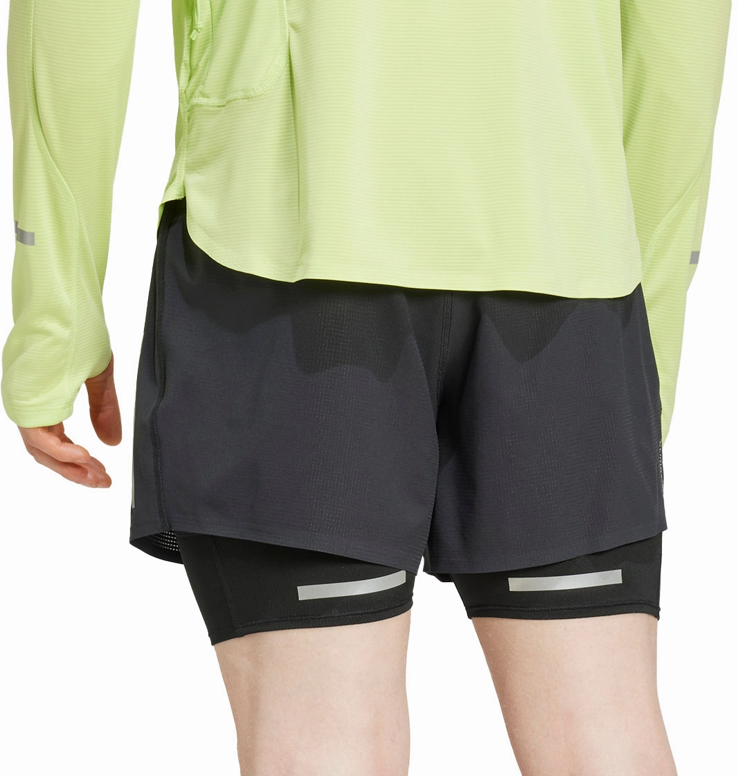 adidas Ultimate Reflective 2 In 1 Mens Running Shorts - Black Day Trip Wear overalls