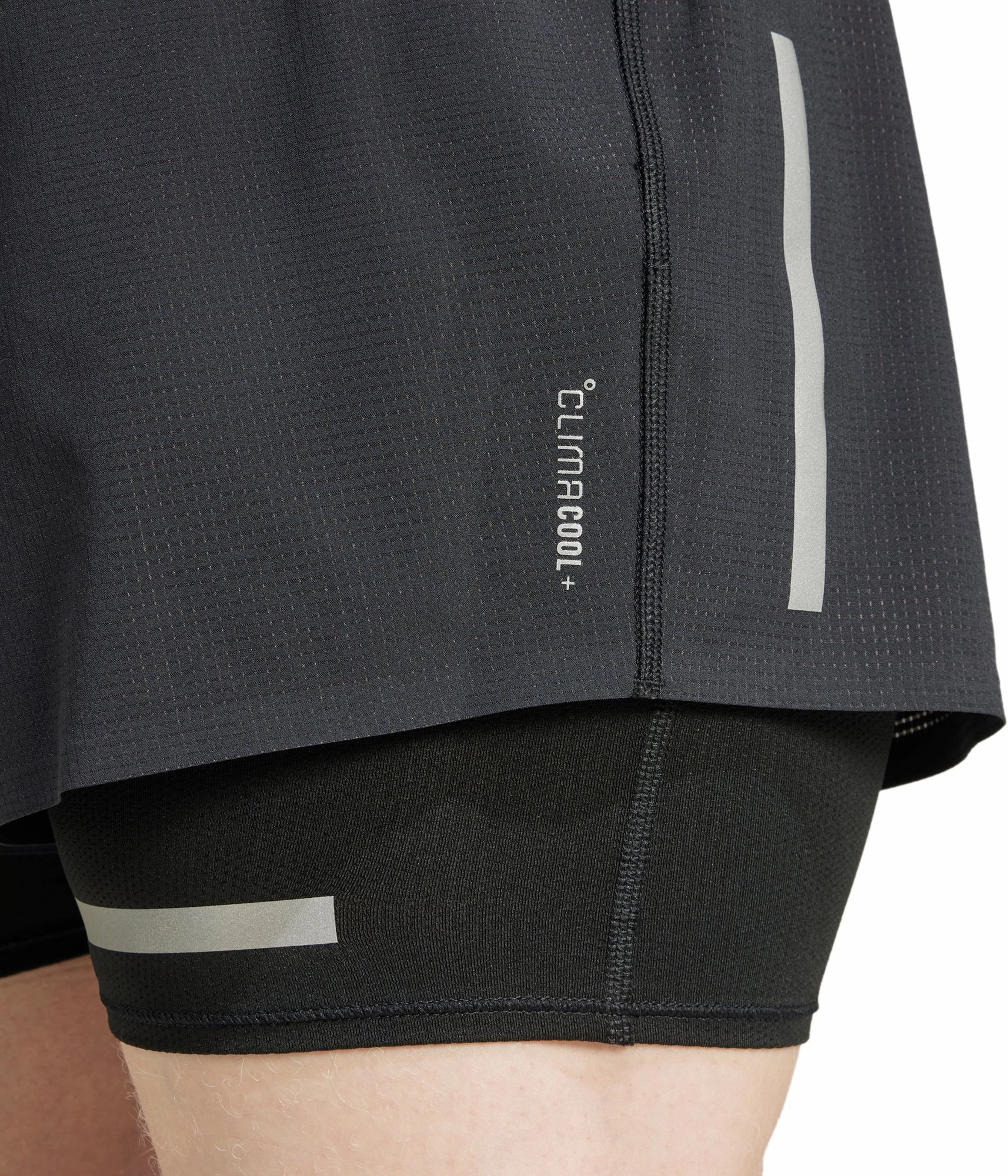 barbecue outfit adidas Ultimate Reflective 2 In 1 Mens Running Shorts - Black