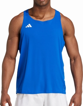 adidas Adizero Essentials Mens Running Vest - Blue Travel Wear Reversible design