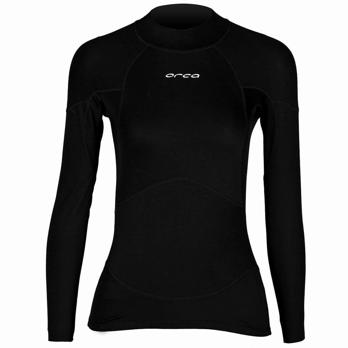 Orca Neoprene Long Sleeve Womens Base Layer Top - Black Free Shape Rich Tone