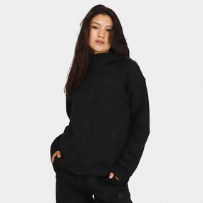 Eco Friendly Dye Nike Sportswear Women's Tech Fleece Windrunner Full Zip Hoodie Black / Black