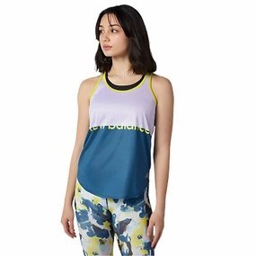 New Balance Printed Accelerate Tank- Lagoon ConvertibleStyle Easy Wear