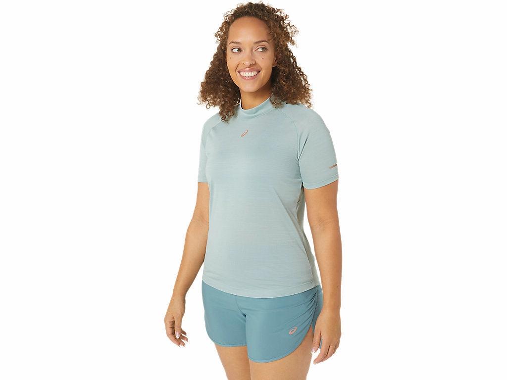 Yarn Dyed Fabric Asics Women's Nagino Run SS Top