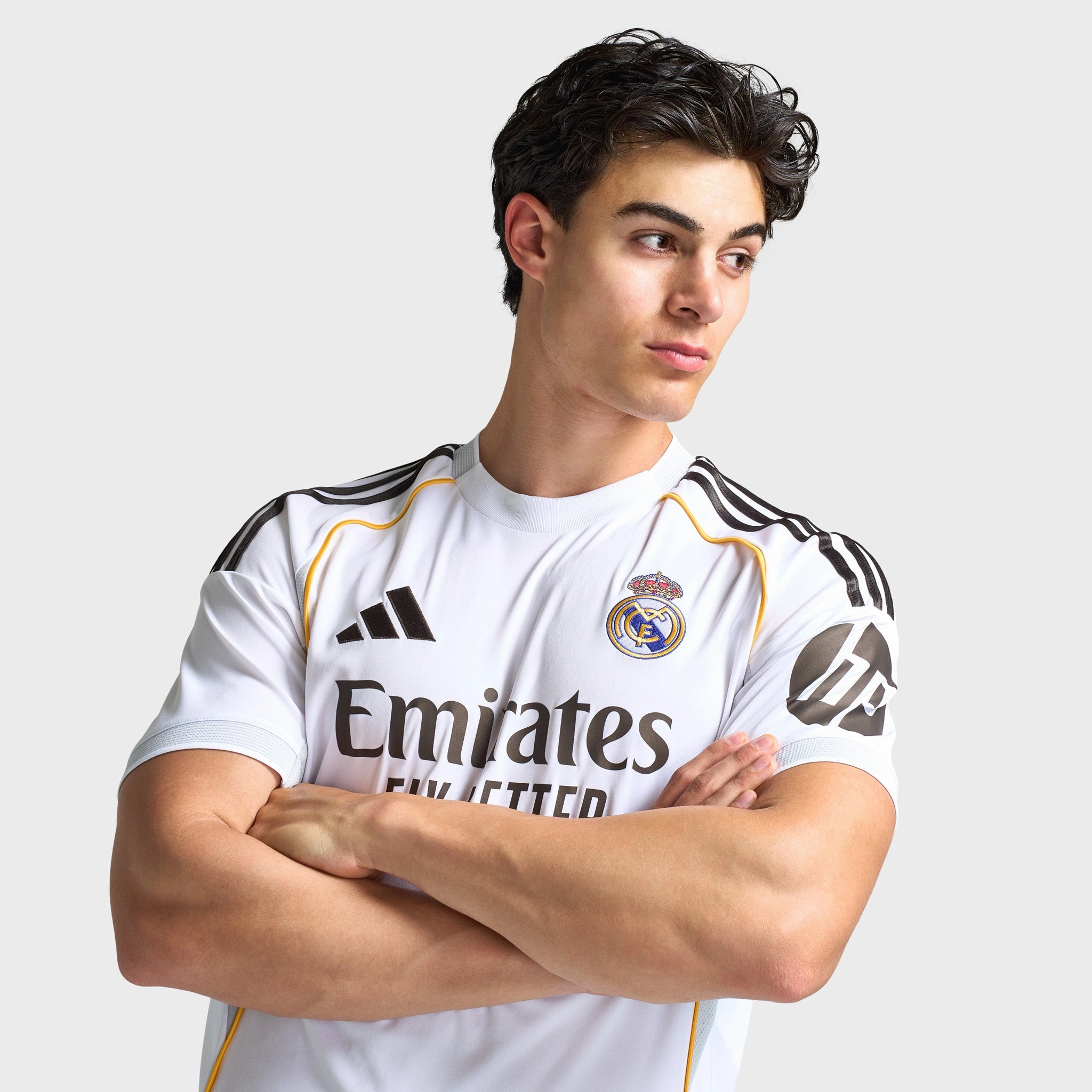 adidas Real Madrid 25/26 Home Jersey / White High Stretch Fabric steel body