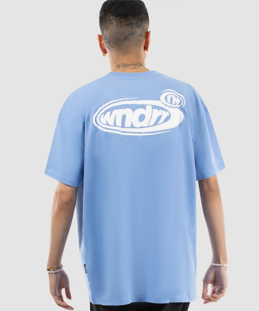Compact Packable Design WNDRR Reflex Box Fit Tee (Air Blue)