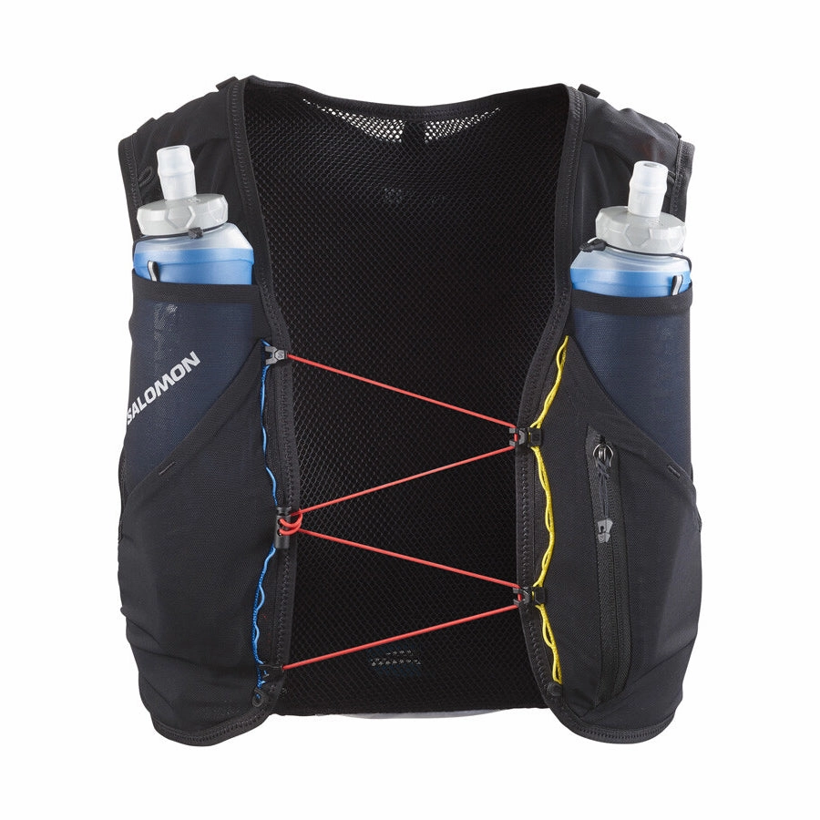 Advance Skin 5 Race Flag Set Running Vest Black / White Reflective details