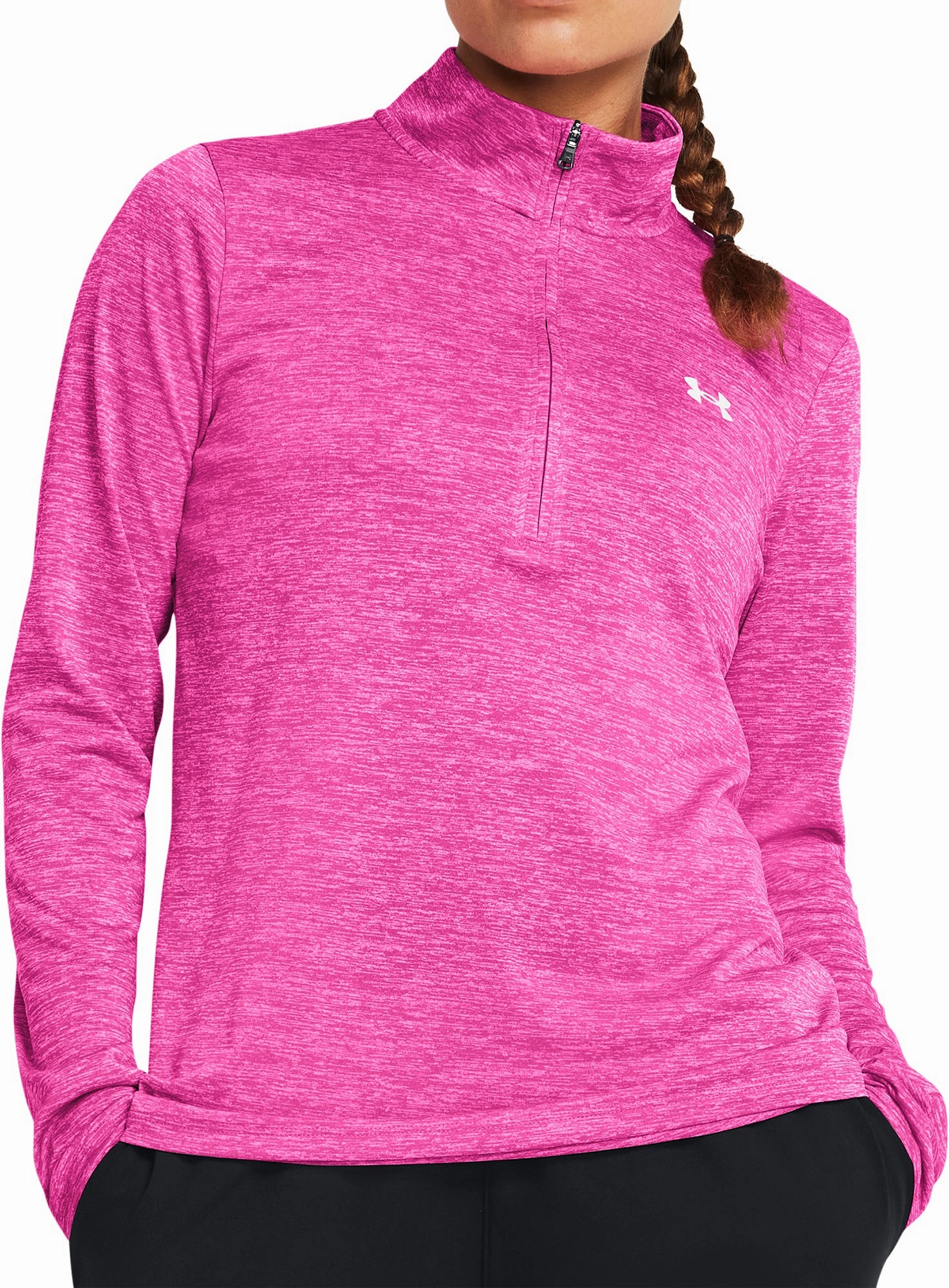 DurableStitching Under Armour Tech Twist Half Zip Long Sleeve Womens Training Top - Pink