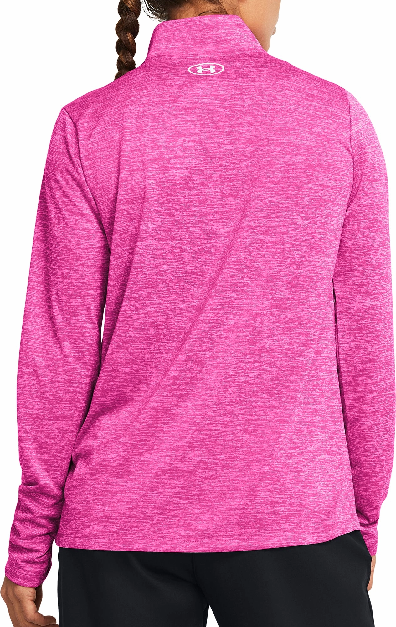 Under Armour Tech Twist Half Zip Long Sleeve Womens Training Top - Pink WrinkleResistant Fabric