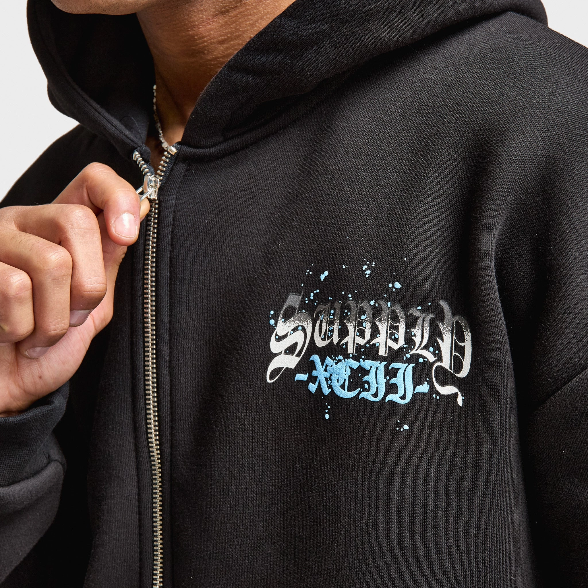 Supply & Demand Larson Full-Zip Hoodie / Black Ultra Flexible Travel Fit