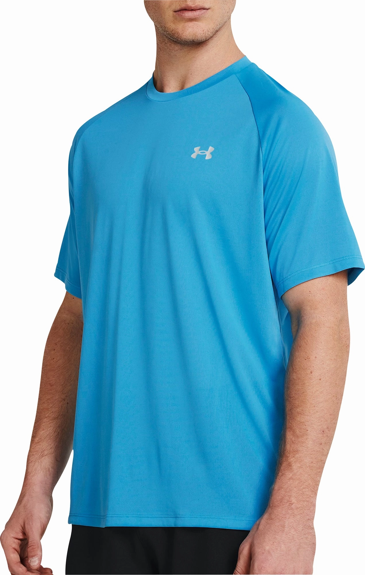 coal ContouredErgonomicFit Under Armour Tech Reflective Short Sleeve Mens Running Top - Blue