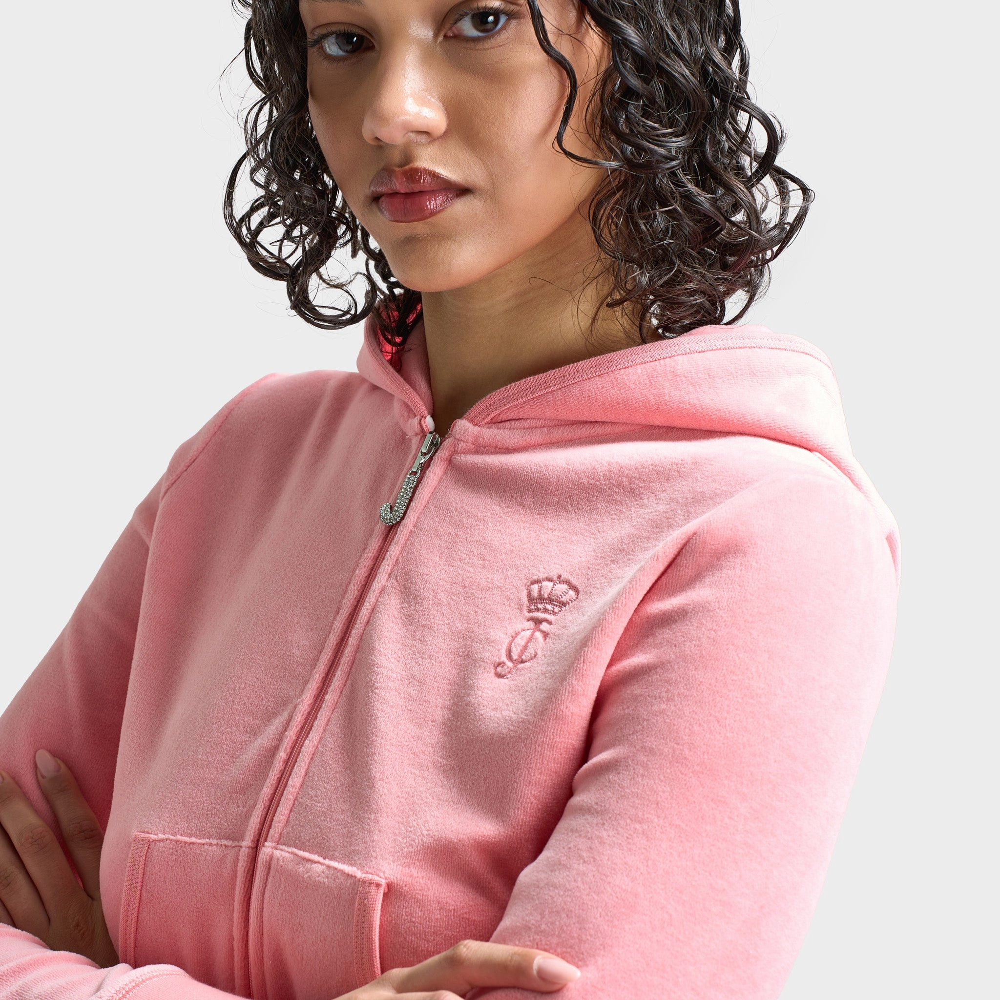 Versatile Layering Options Juicy Couture Women's Heritage Cropped Track Jacket / Strawberry Ice