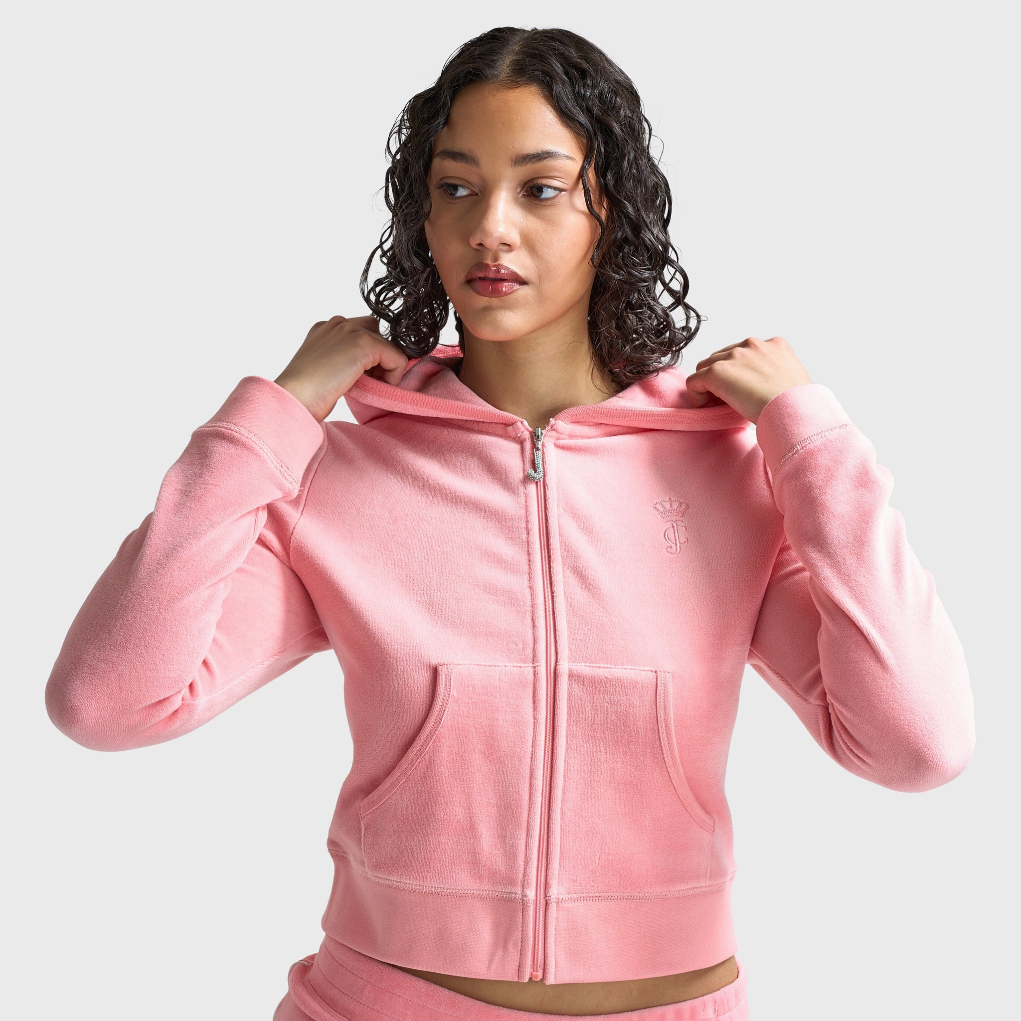 PocketPlacement SeamlessBonding Juicy Couture Women's Heritage Cropped Track Jacket / Strawberry Ice