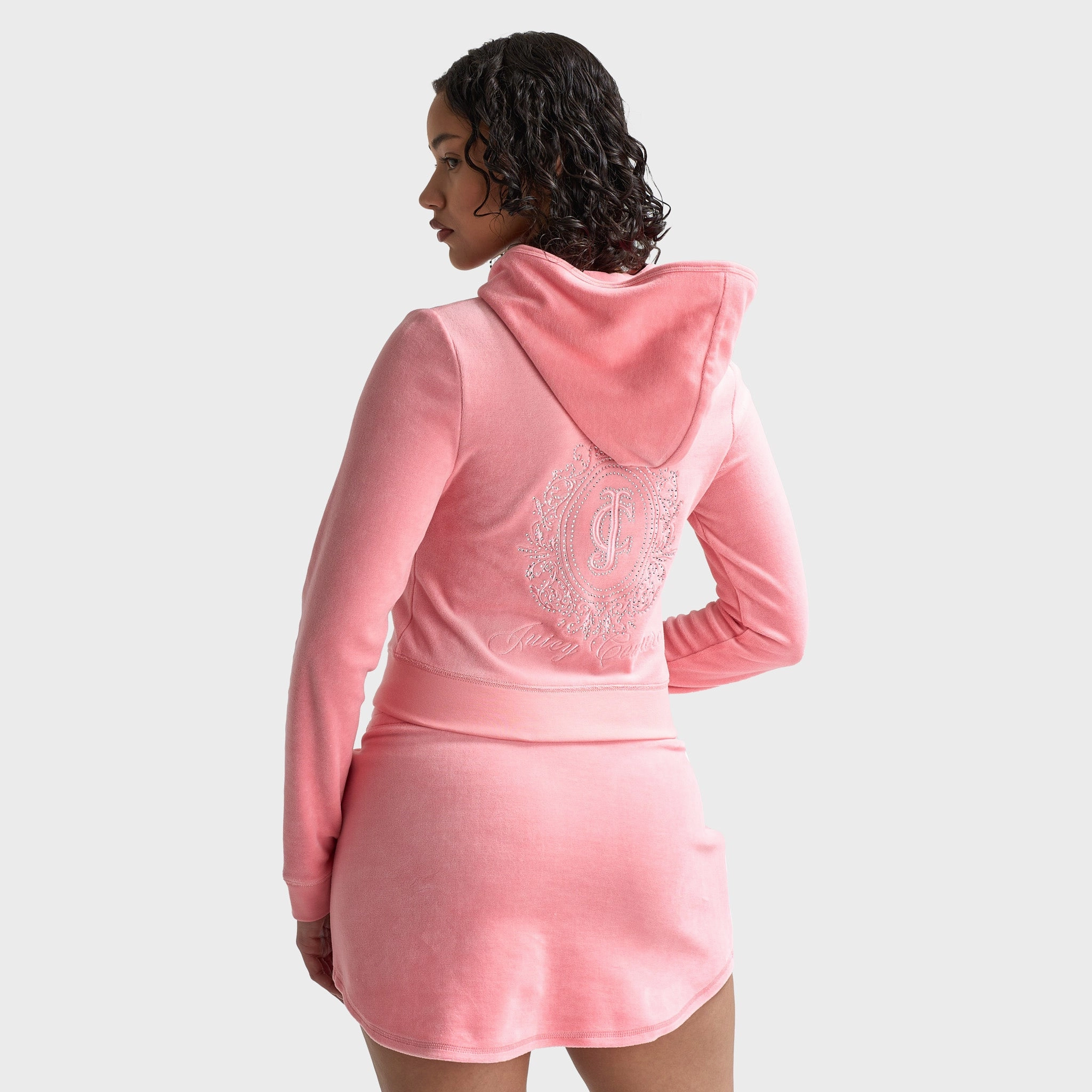 Buttery Soft Handfeel Casual Style Juicy Couture Women's Heritage Cropped Track Jacket / Strawberry Ice