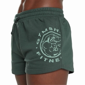 Gymshark GFX Legacy Womens Training Shorts - Green Energy Flow Seamless transition