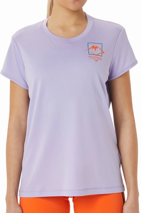 Asics FujiTrail Logo Short Sleeve Womens Running Top - Purple BreathableMaterial