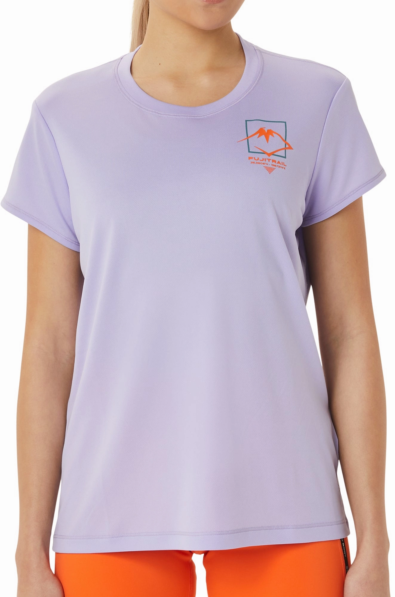 Asics FujiTrail Logo Short Sleeve Womens Running Top - Purple BreathableMaterial