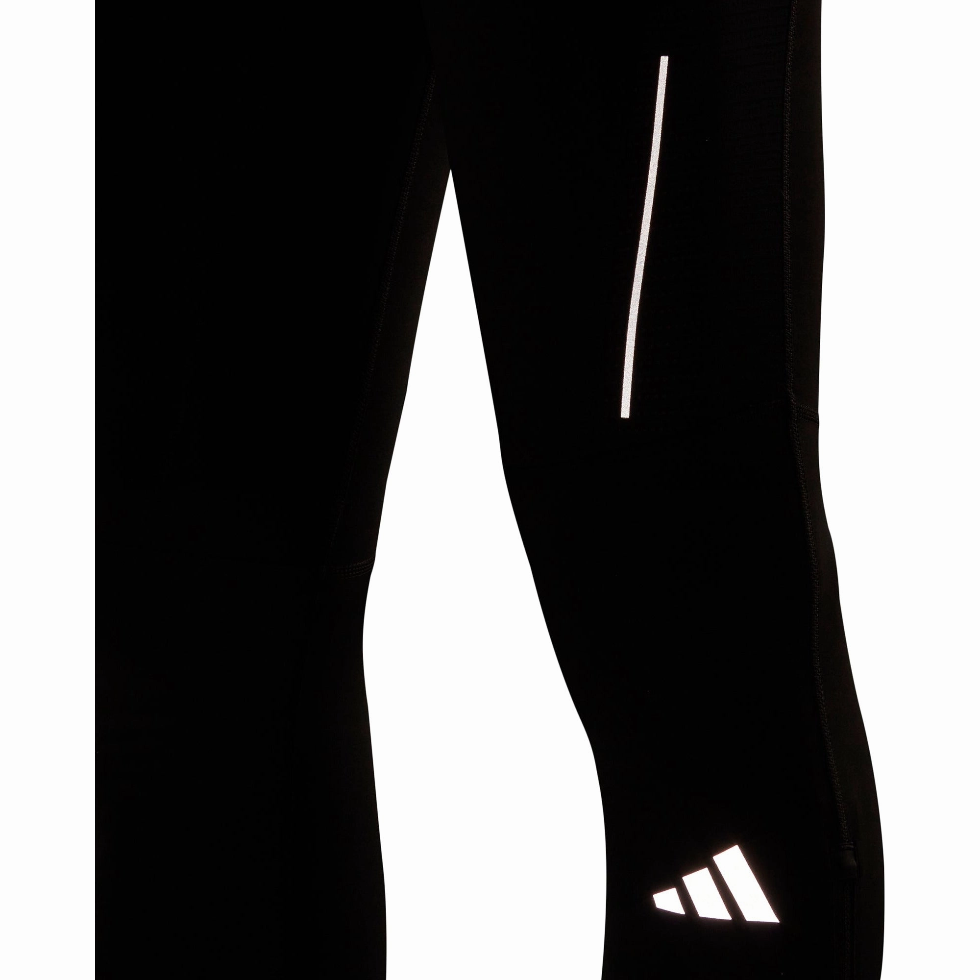 adidas Own The Run Mens Long Running Tights - Black Pre-distressed plus-size
