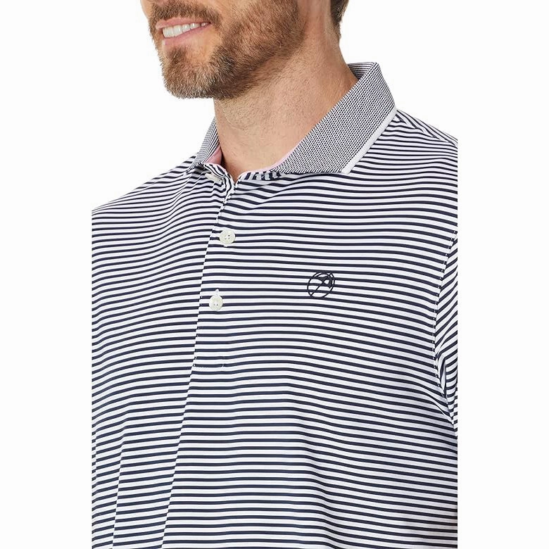 Modern Cut NonRestrictive Shoulder Design Puma AP Mattr Traditions Golf Polo Shirt - Navy Blazer/ Bright White