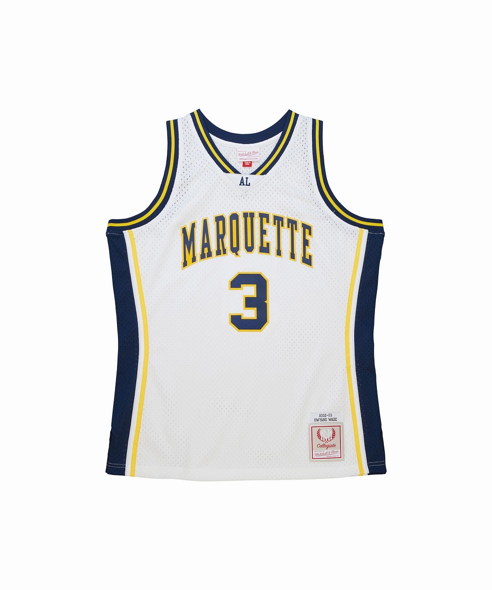 Marquette University Dwyane Wade 2002-03 Home Swingman Jersey Sprint Fit Thick Glow