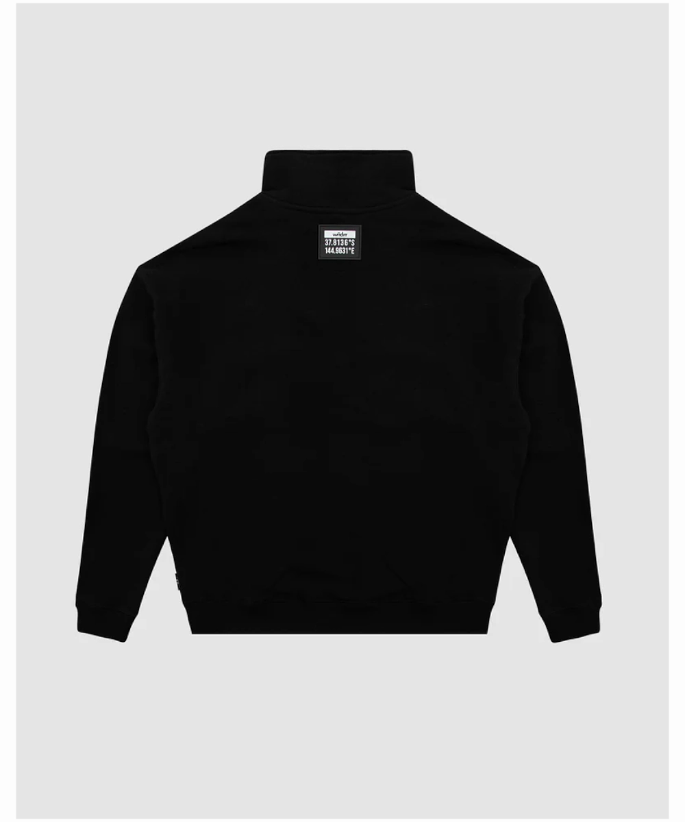 Pure Tone WNDRR Offcut 1/4 Zip Sweat (Black/Sky Blue)