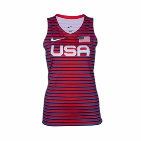 Nike Team USA Women's Throw Tank Top HygienicCoating Ribbed Knit Fabric