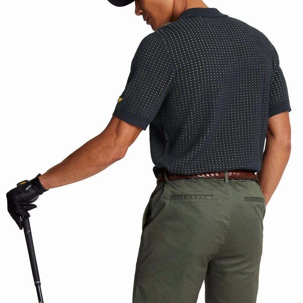 Lyle And Scott Golf Knitted Grid Polo Shirt - Dark Navy Summer Business AntiStatic Fabric Treatment