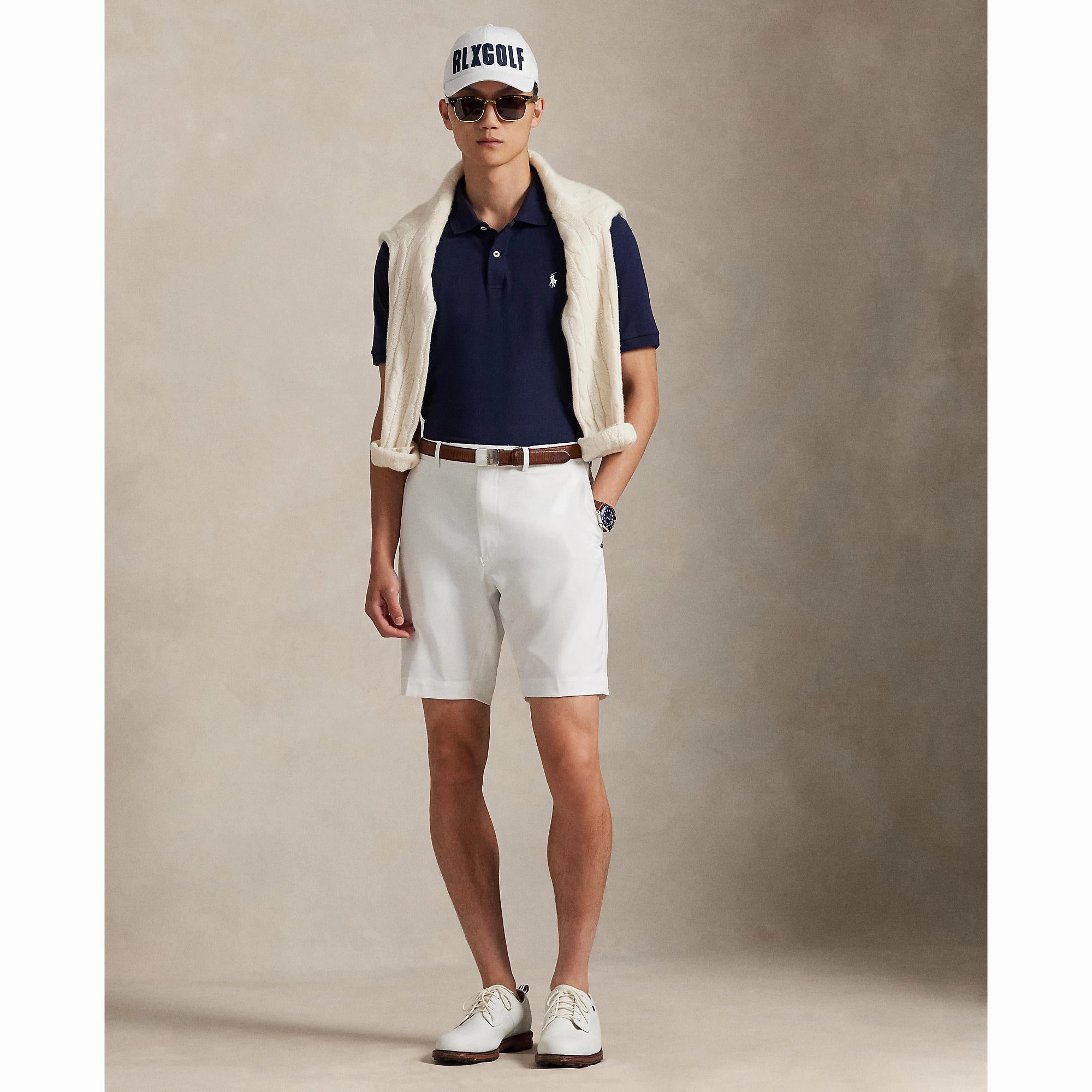 Breathable Material RLX Polo Performance Ralph Lauren Performance Stretch Mesh Golf Polo Shirt - Refined Navy
