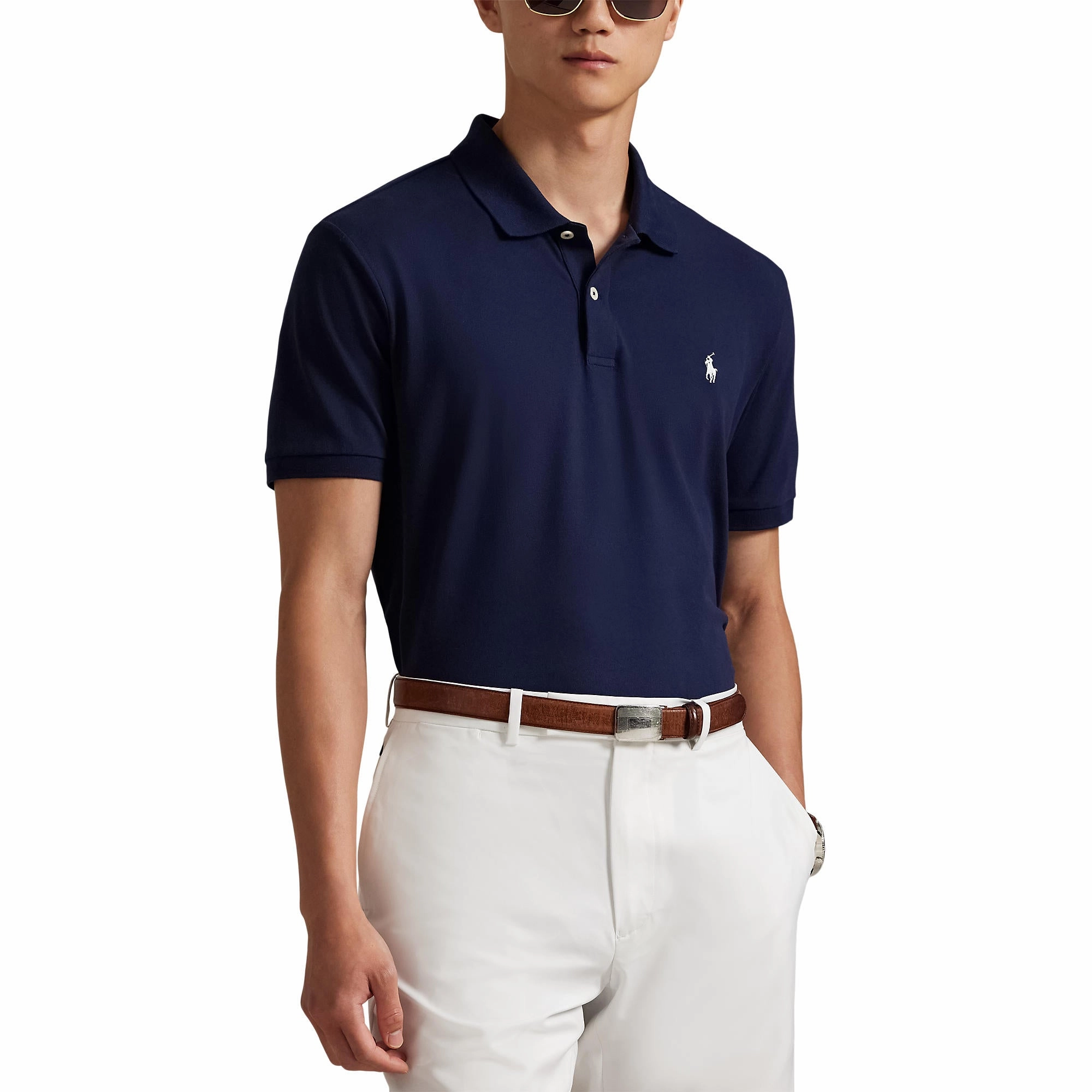 RLX Polo Performance Ralph Lauren Performance Stretch Mesh Golf Polo Shirt - Refined Navy Club Attire Summer Office