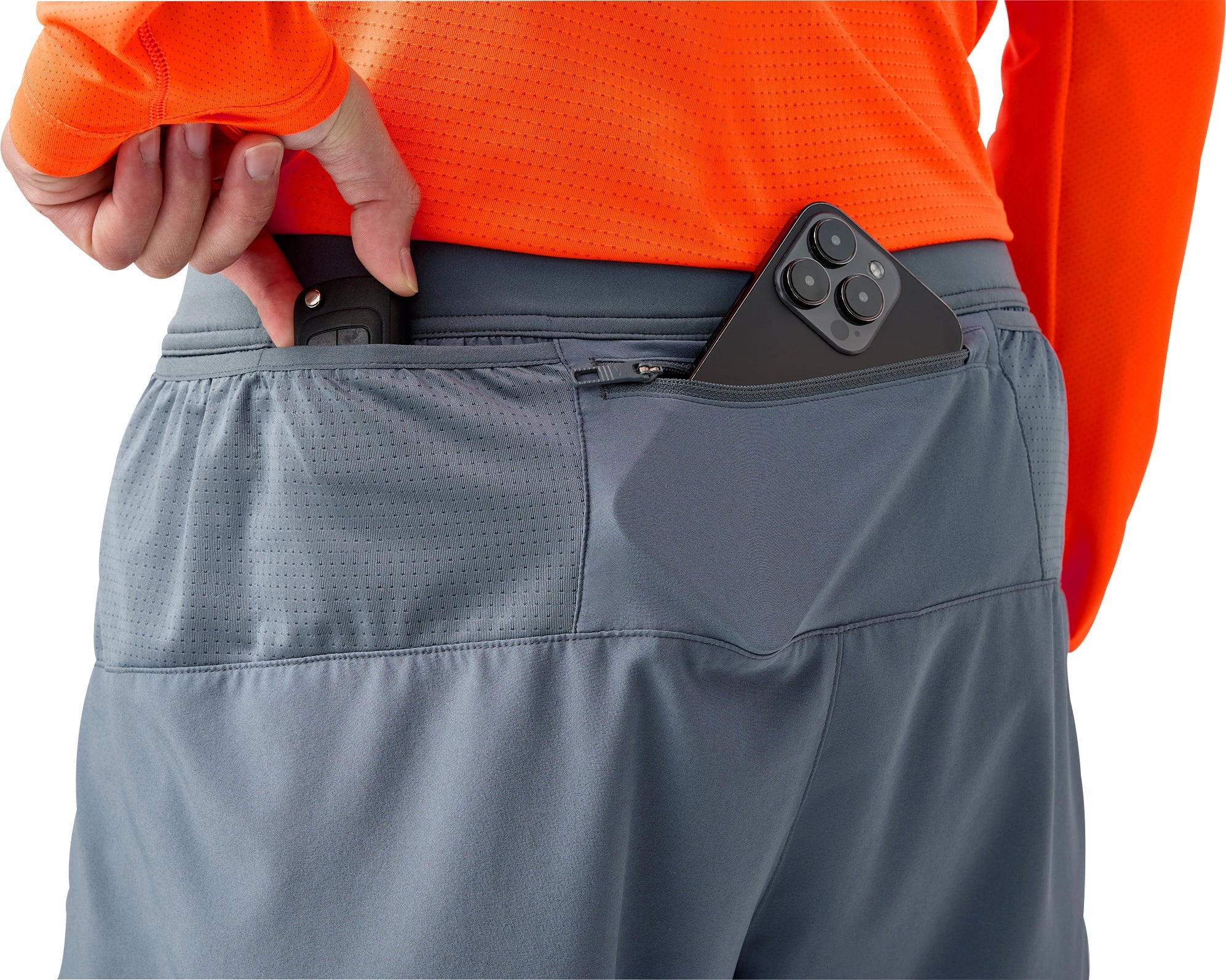Luxury Brand Flame Retardant Coating Brooks Journey 5 Inch Mens Running Shorts - Grey