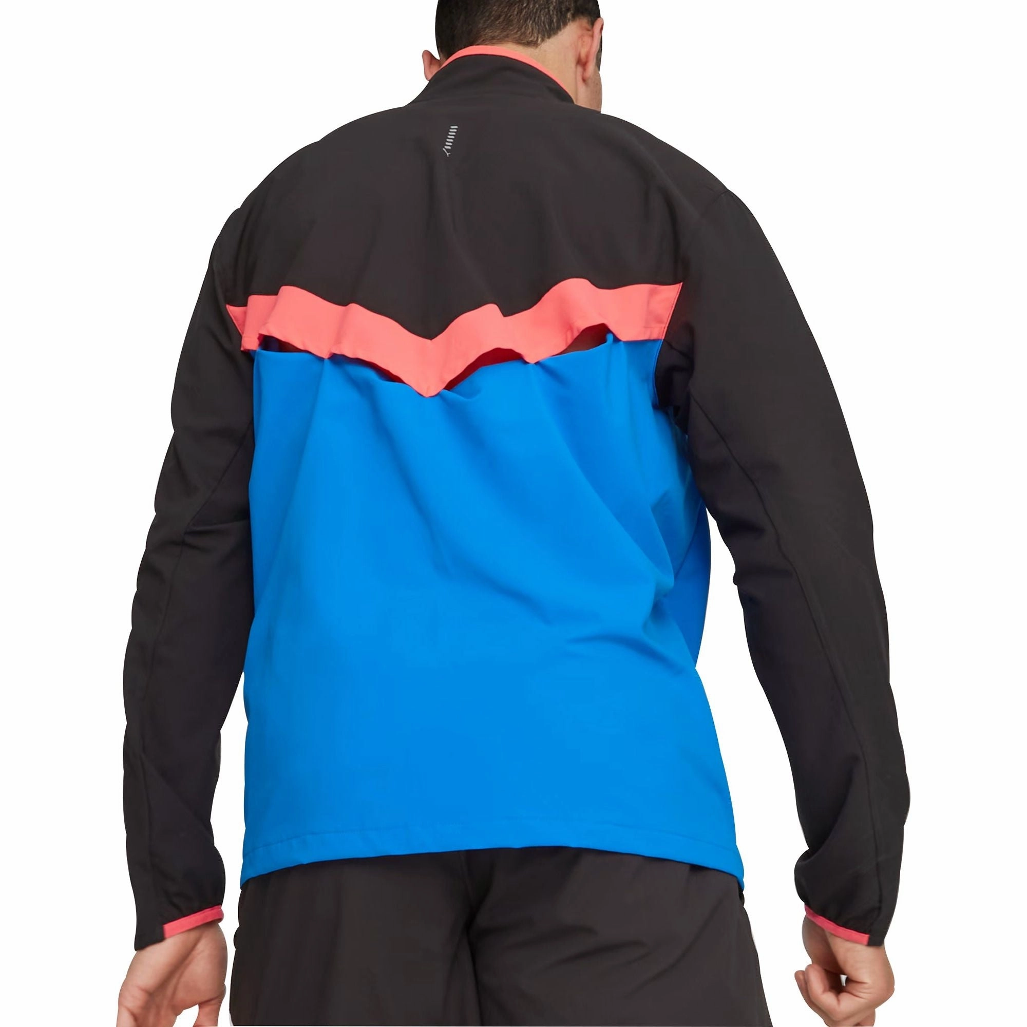 Taped Zipper Closures Quilted Stitching Puma Ultraweave Mens Running Jacket - Blue