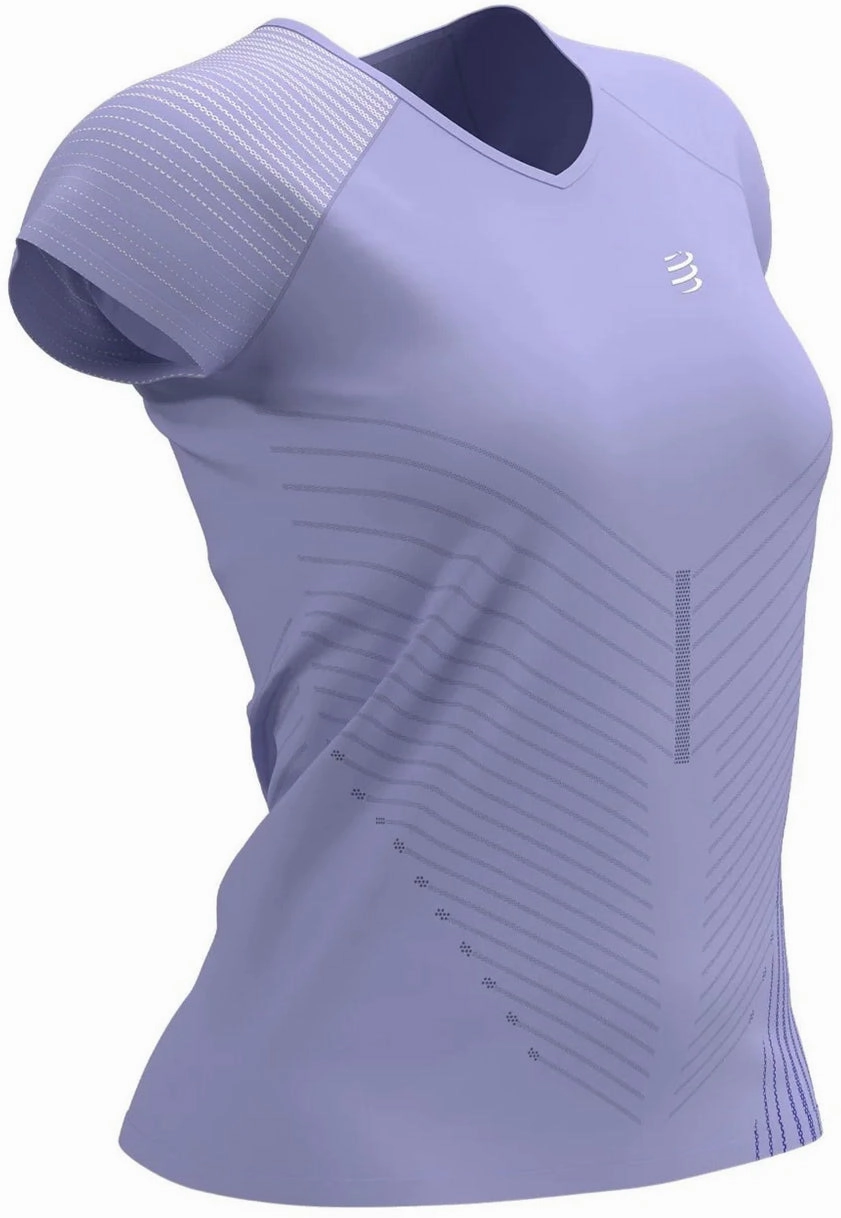 Stain Resistant Active Wear Compressport Performance Short Sleeve Womens Running Top - Purple