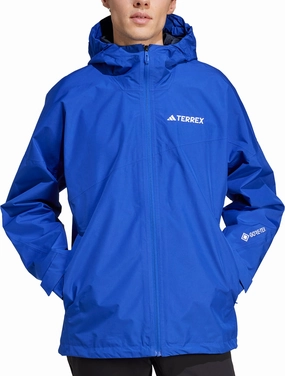 Low Profile Fastening adidas Terrex Xperior 2L GORE-TEX Mens Walking Jacket - Blue