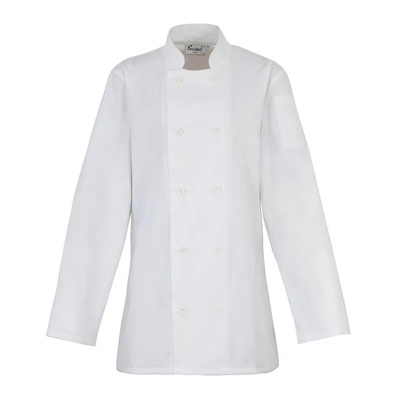 Women's Long Sleeve Chefs Jacket | WHITE Office Glam Road Look