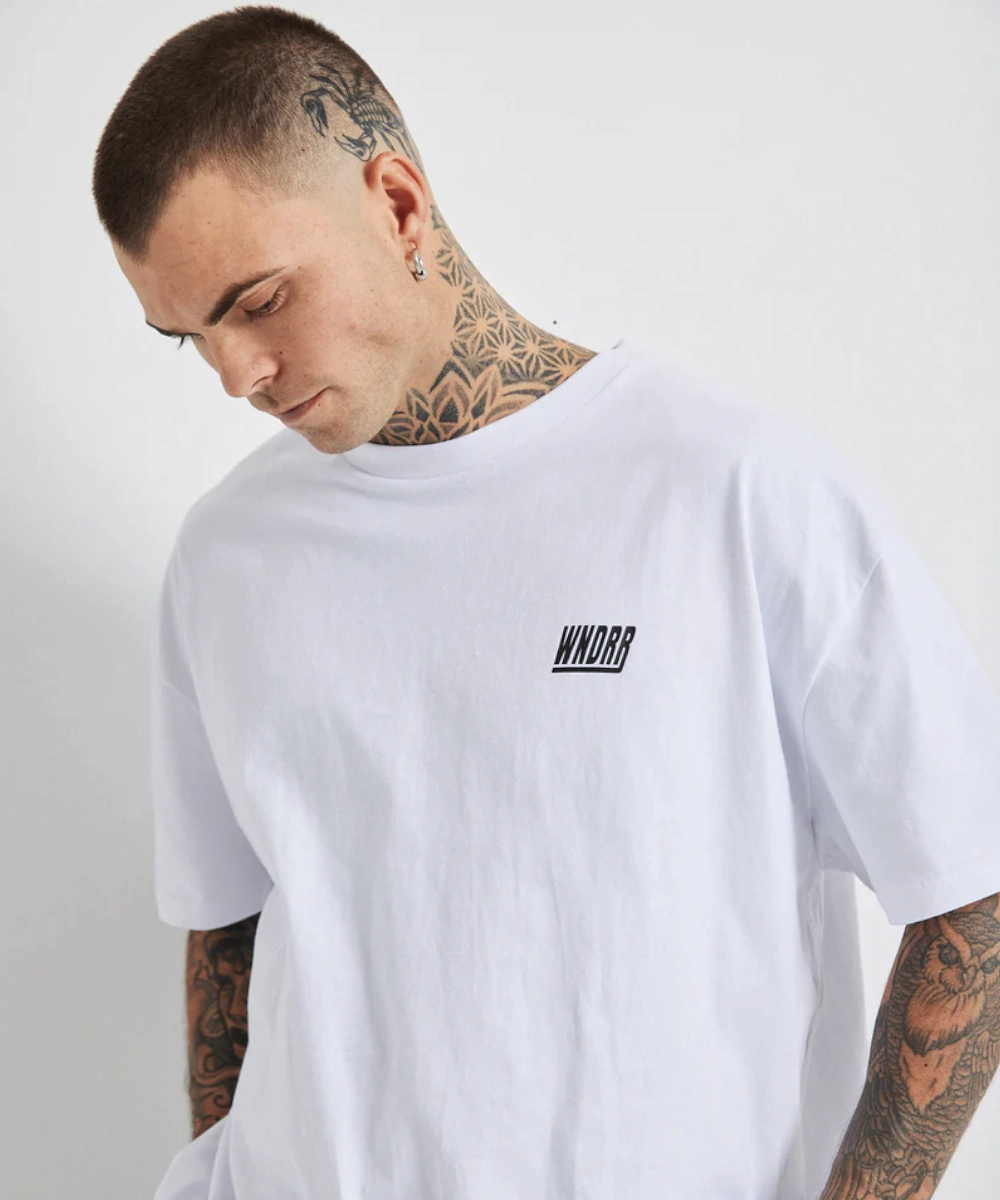 Fall Core WNDRR Italic Box Fit Tee (White)