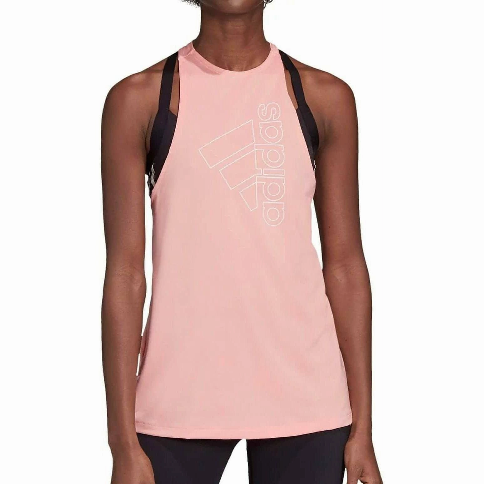 Legend Fit VersatileCuff adidas Badge Of Sport Womens Training Vest Tank Top - Pink