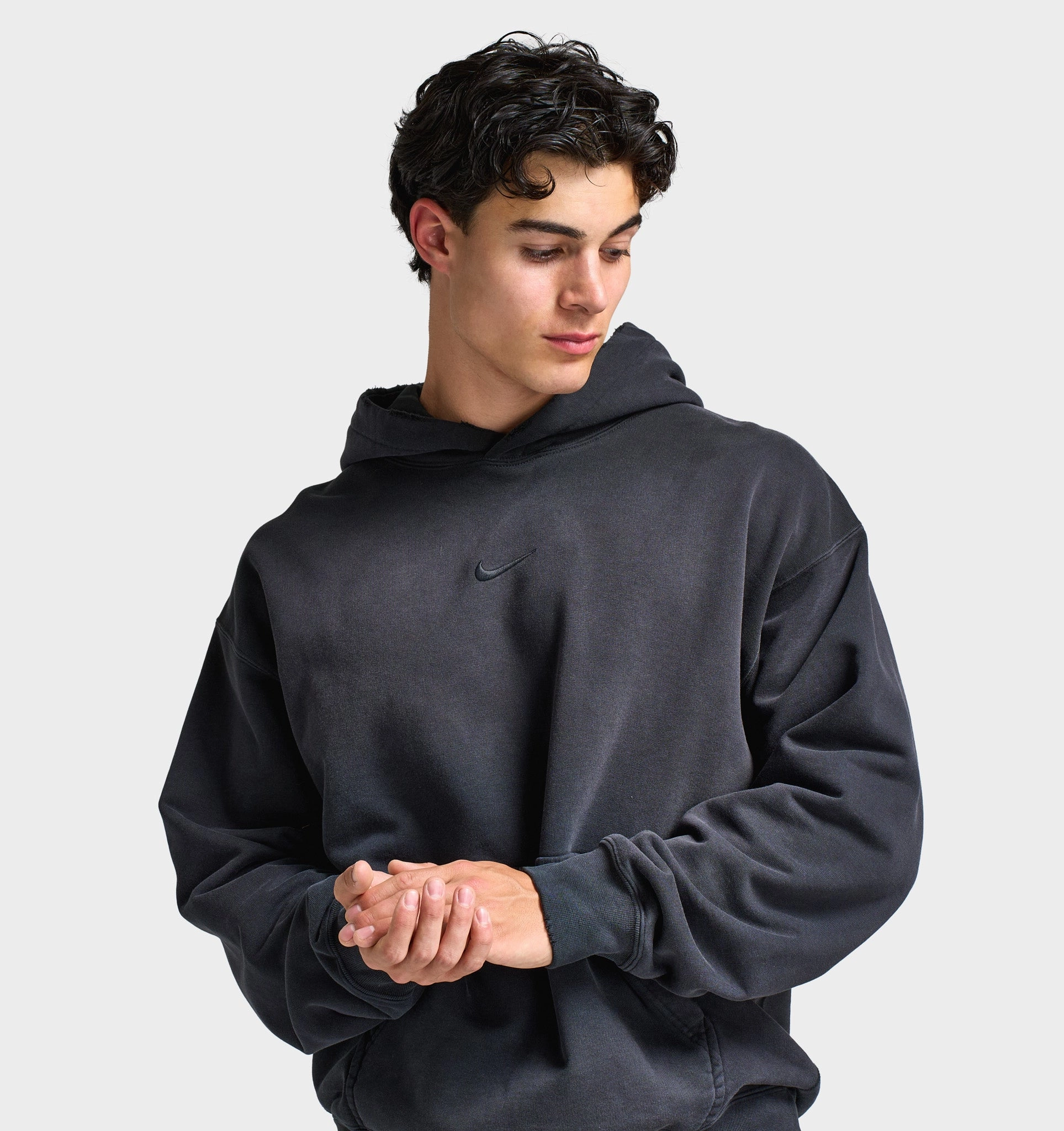 Nike Solo Swoosh Fleece Pullover Hoodie Black / Black AntiStatic Inner Layer