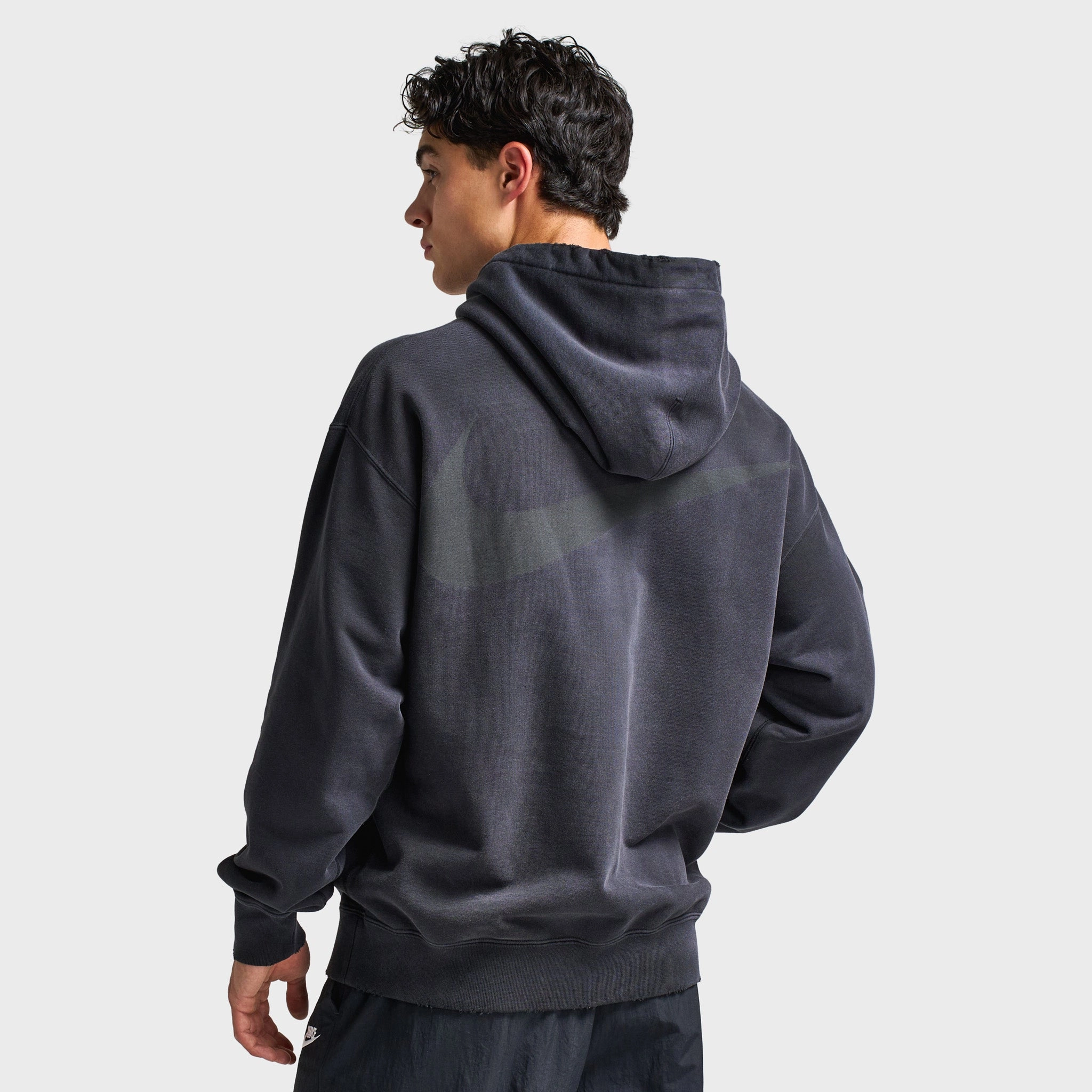 Breathable Lining Design Nike Solo Swoosh Fleece Pullover Hoodie Black / Black
