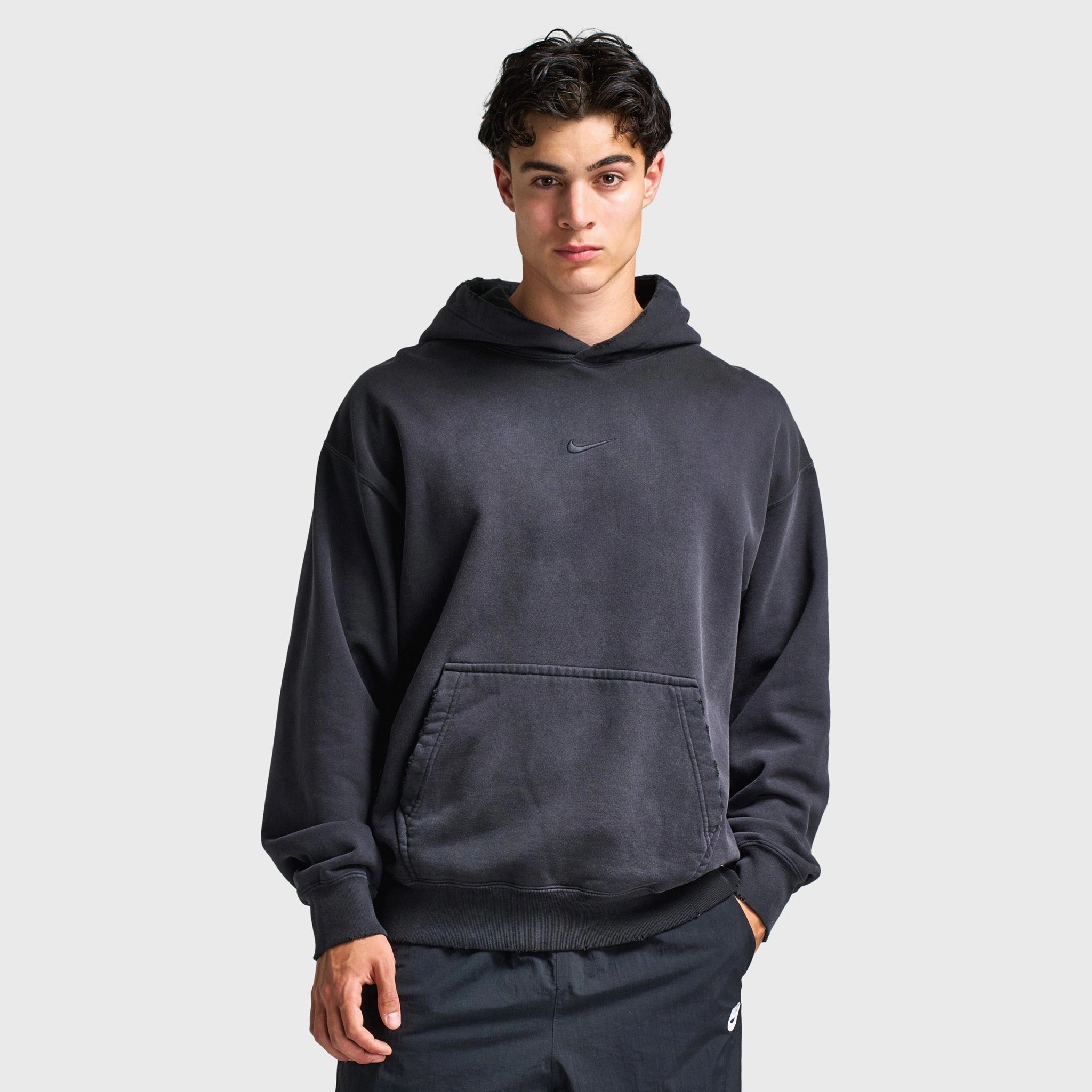 Hypoallergenic Lining Nike Solo Swoosh Fleece Pullover Hoodie Black / Black