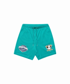 MoistureManagementSystem Anaheim Mighty Ducks NHL Team Vintage Shorts (Faded Teal)