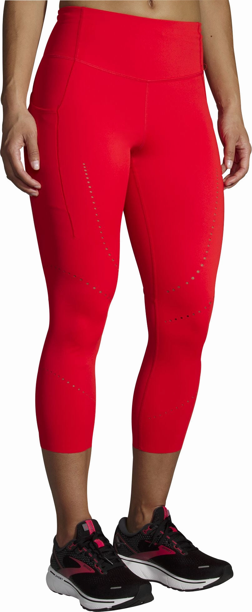 Brooks Method 3/4 Capri Womens Running Tights - Red Machine-washable Leg decor