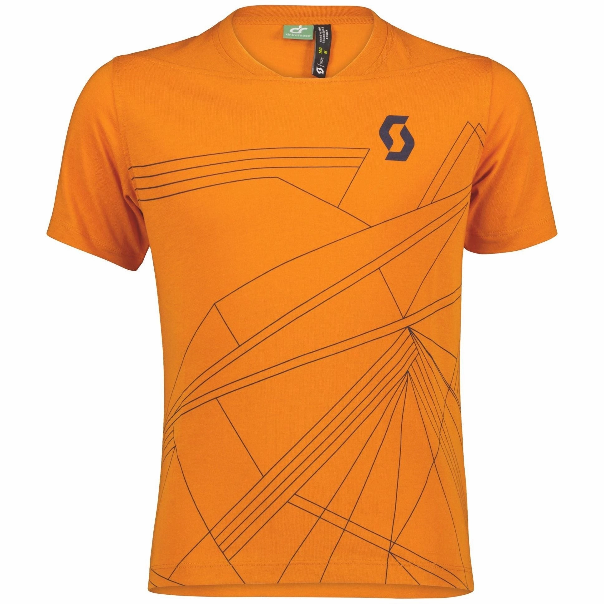 Reinforced Shoulder Design Compact Packable Scott Trail 10 Dri Junior Short Sleeve Cycling Jersey - Orange