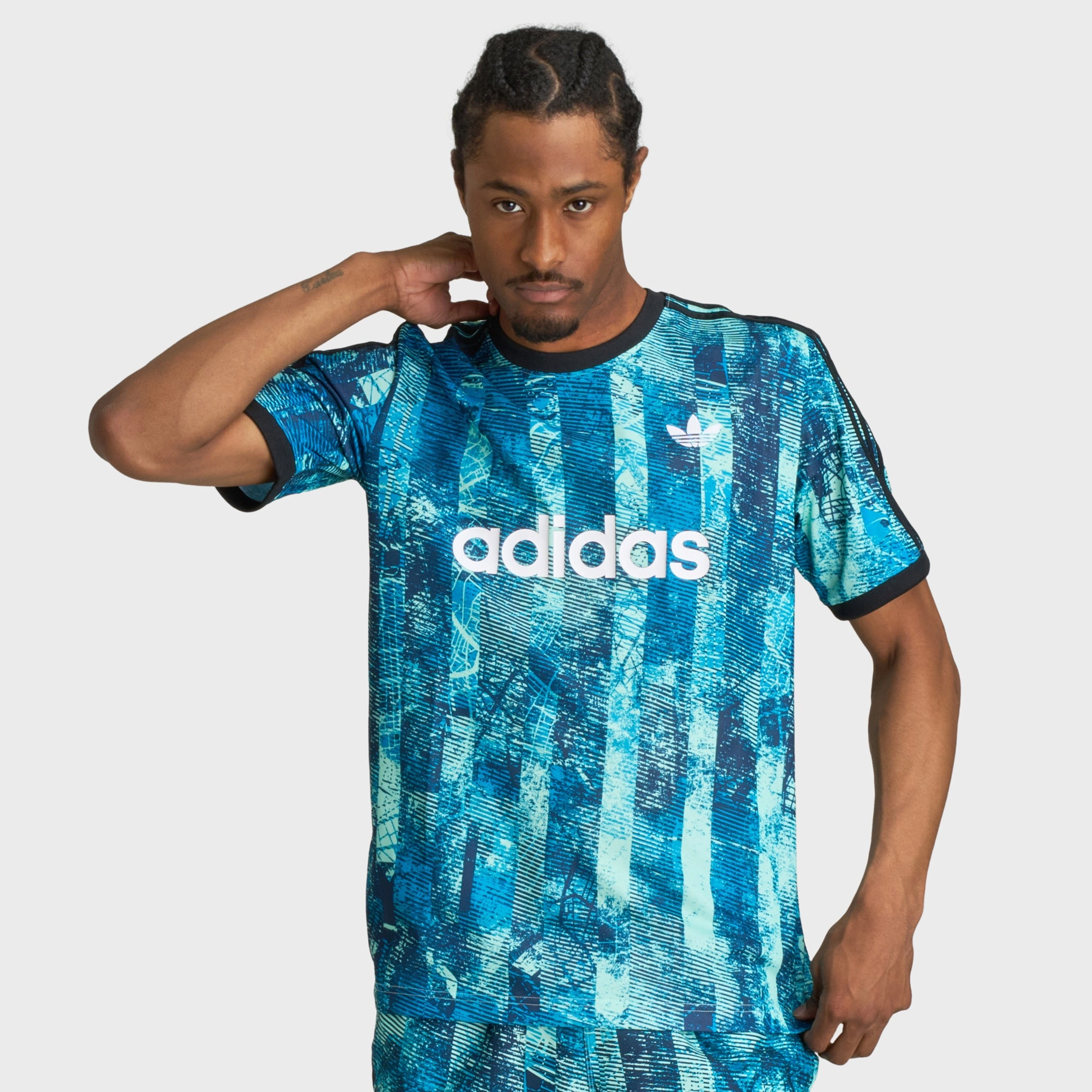 adidas FTB All Over Print T-Shirt Multicolour / Clear Mint Airflow channels Flexible Seams