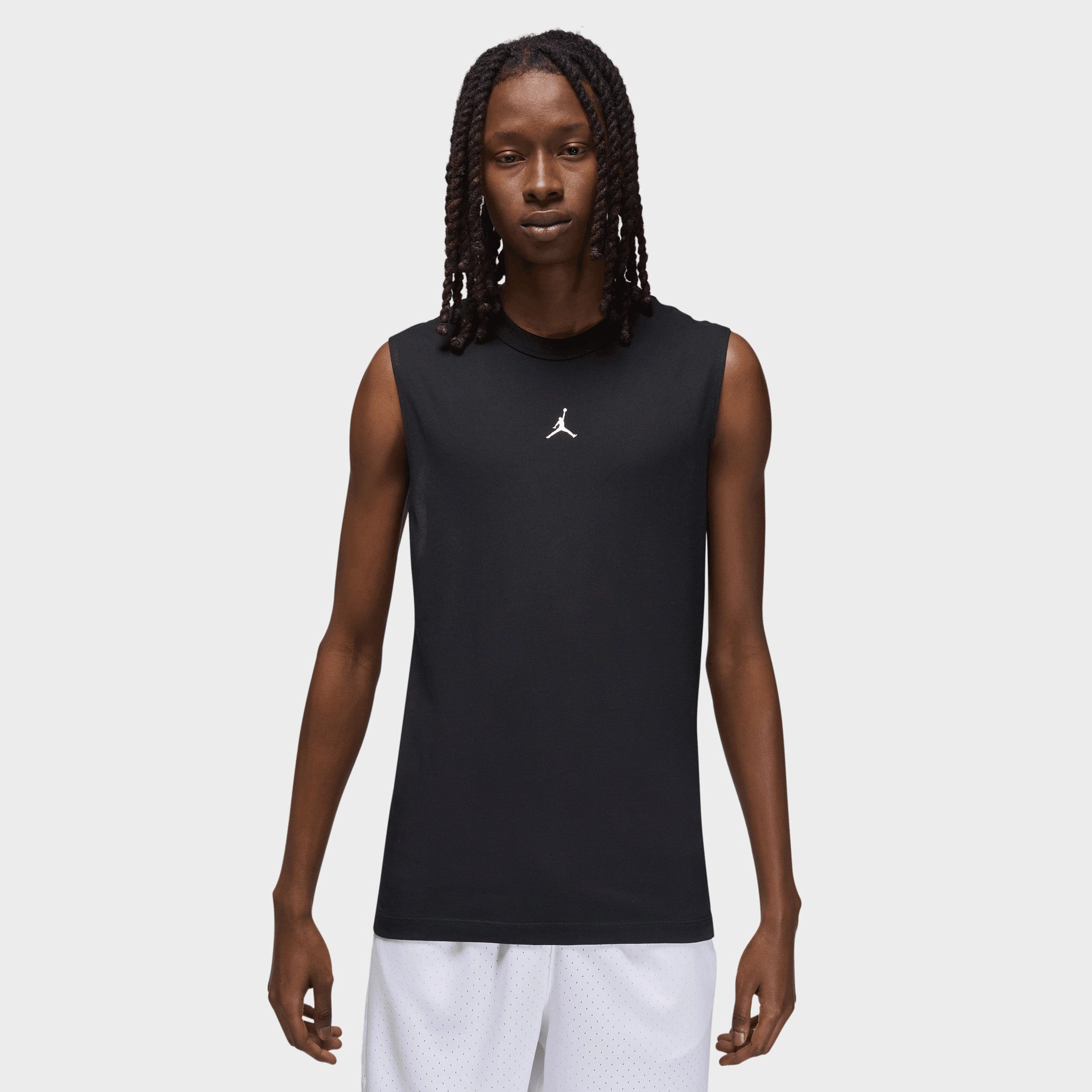 Jordan Sport Dri-FIT Sleeveless T-shirt Black / White Moisture Activated Cooling Ribbed Texture Finish