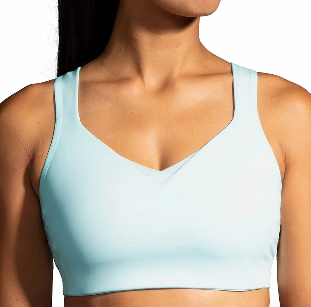 Regular Fit Brooks Drive Convertible Run Womens Sports Bra - Blue