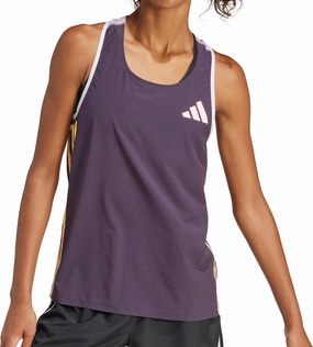 adidas Adizero Promo Womens Running Vest Tank Top - Purple Modular Attachment Points
