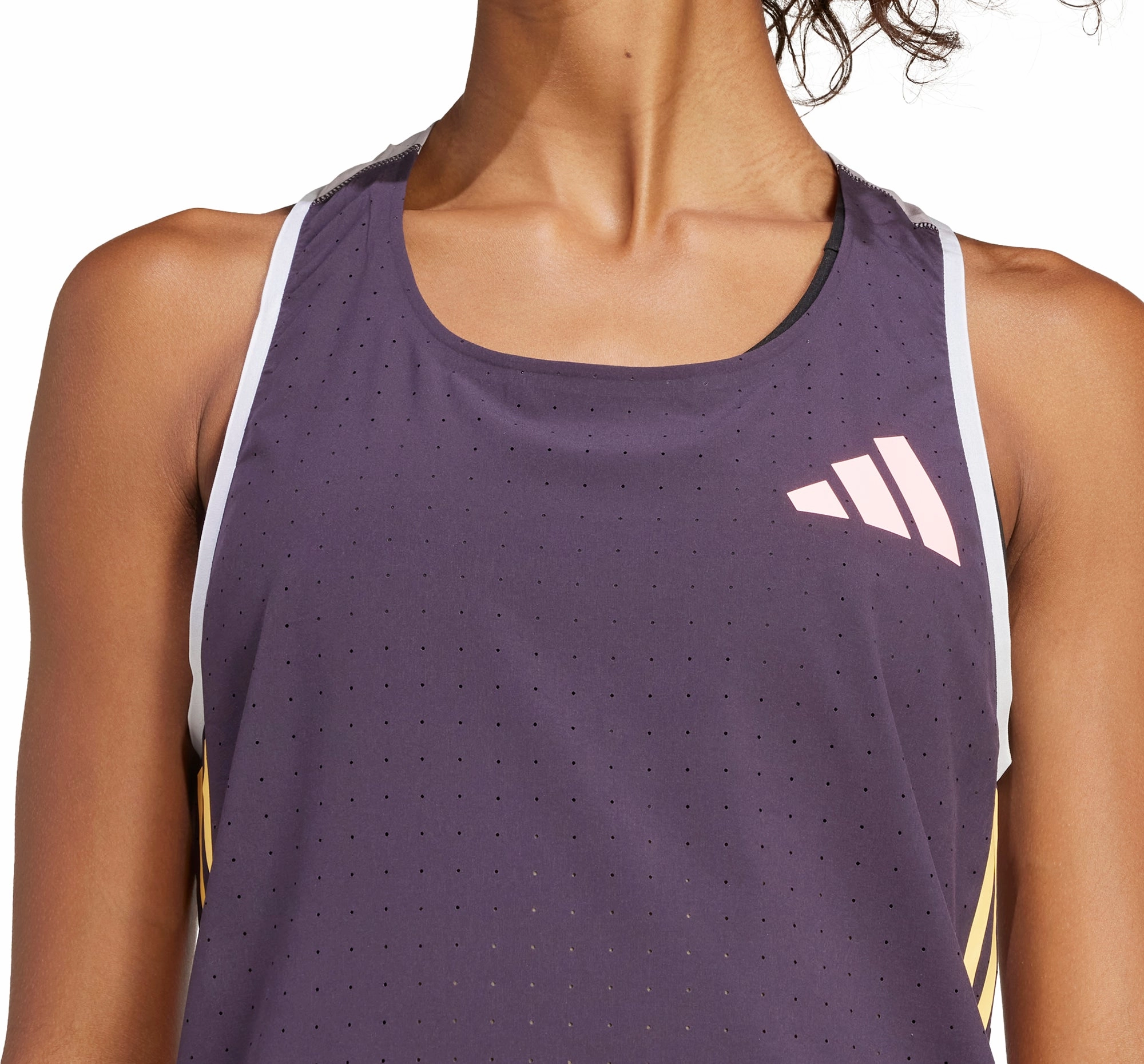 adidas Adizero Promo Womens Running Vest Tank Top - Purple Square presence