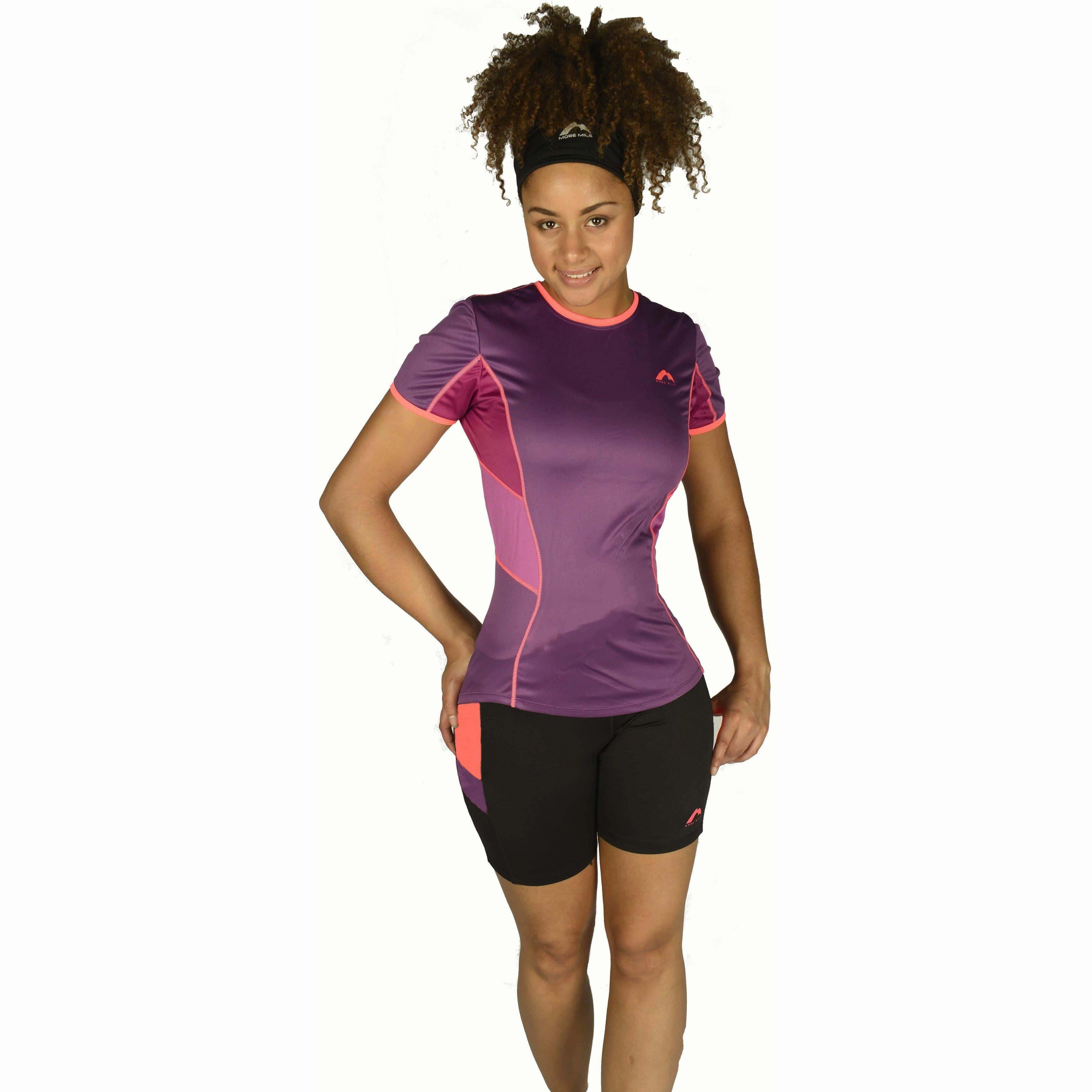 Water Repellent Finish More Mile More-Tech Womens Short Running Tights - Black