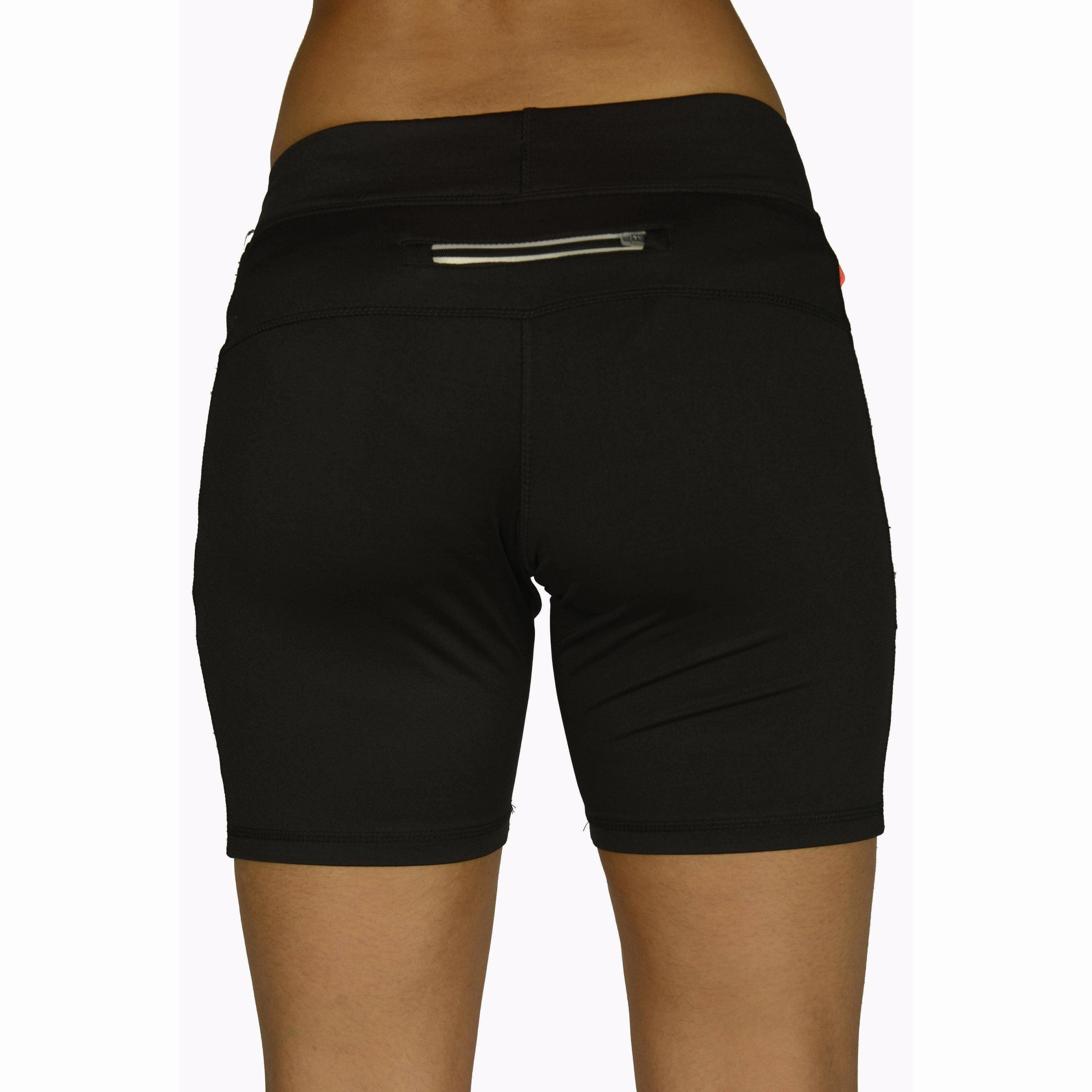 Smooth Flatlock Seams plain shorts More Mile More-Tech Womens Short Running Tights - Black