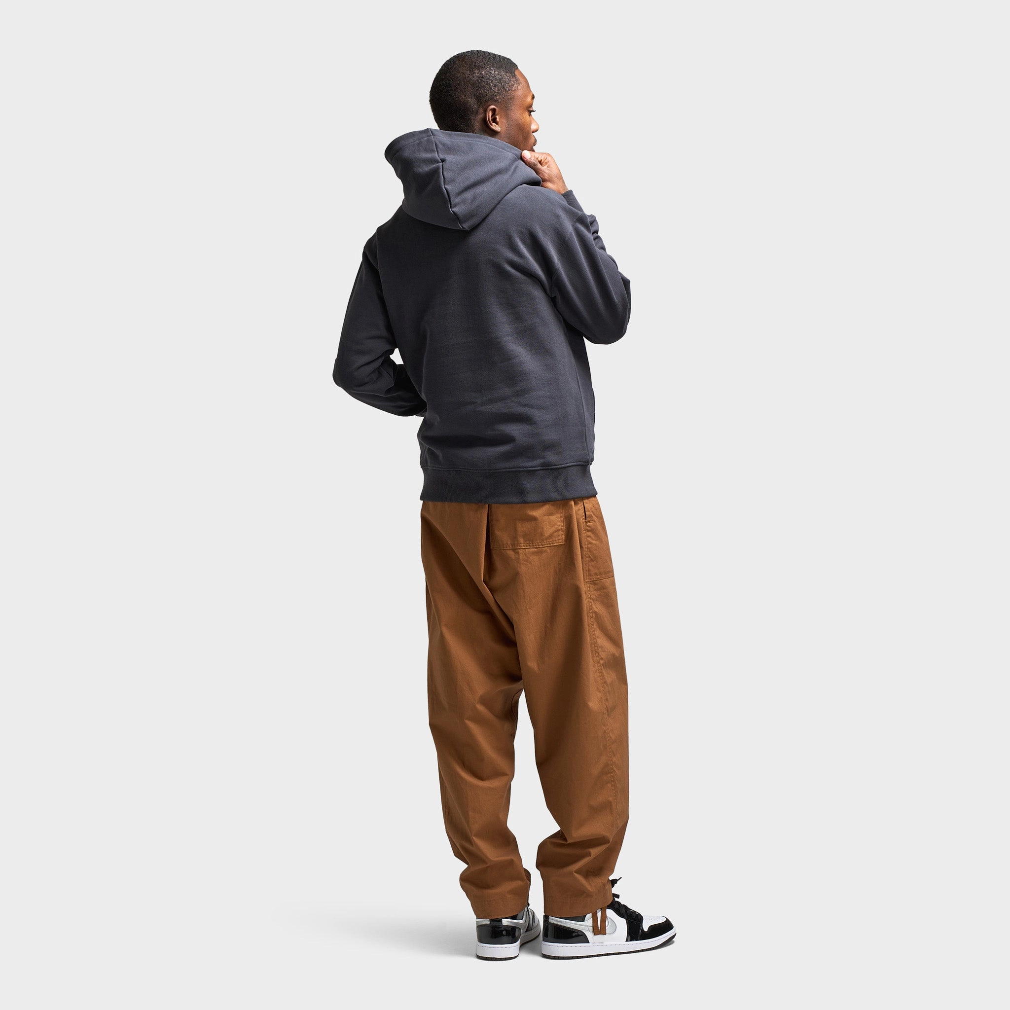 Jordan Flight Graphic Hoodie / Off Noir Layered Neckline Detachable Hood